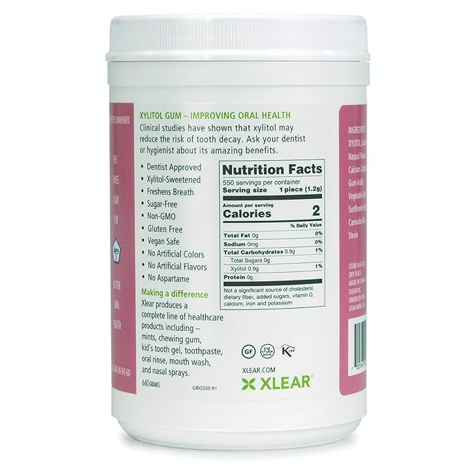 Spry Fresh Natural Xylitol Chewing Gum Dental Defense System - Aspartame-Free, Sugar-Free, Non-GMO, Gluten-Free (Bubble Gum, 550 Count - Pack of 1)