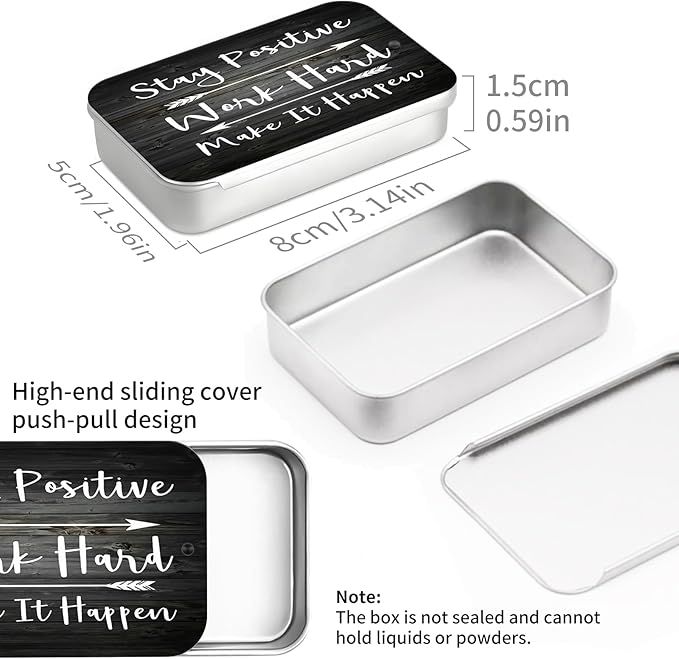 Portable Dental Floss Case, Refillable Cute Travel Floss Dispenser for Men & Women, Pocket Travel Floss Picks Case for Purse, Backpack, Bag Black Stay Positiver