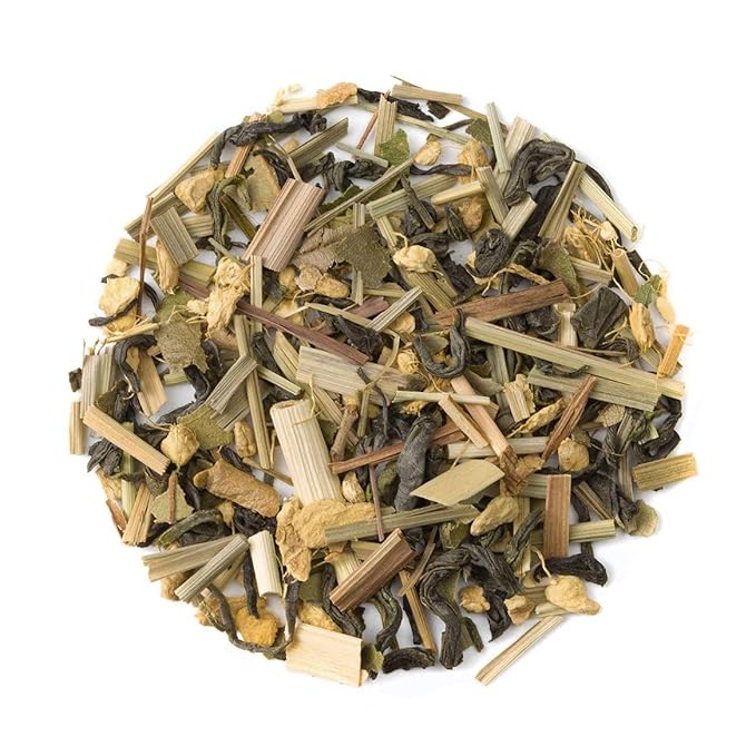 Heavenly Tea Leaves Organic Ginger Lemon Green, Loose Leaf Green Tea, 4 oz. (Approx. 50 Cups of Tea) - Antioxidant & Immune Boosting, Hot or Iced Tea, Great Natural Energy Source