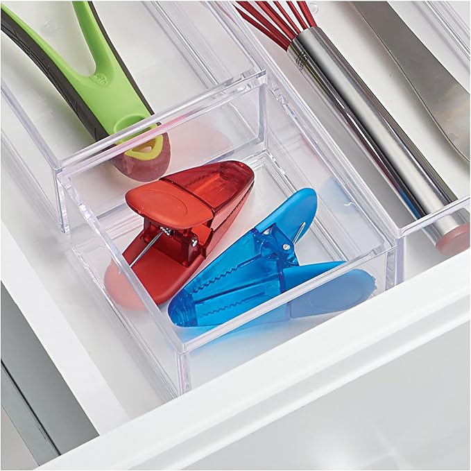 iDesign Decorative Countertop Vanity Tray Organizer for Bathroom, Bedroom, Closet, Entryway The Clarity Collection –, Extra Small, Clear