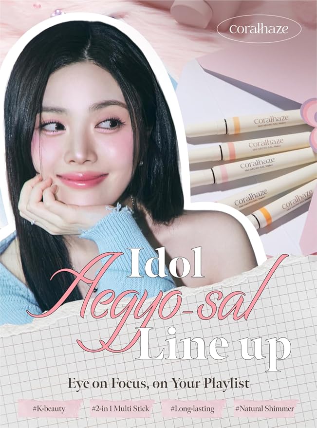 Idol AEGYO-SAL Maker 04 Ice Berry, 2-in-1 Under-Eye Highlighter and Contour Liner for Bright, Voluminous Eyes, Long-Lasting, Smudge-Proof Shimmer Stick with Natural Glow, Korean Beauty