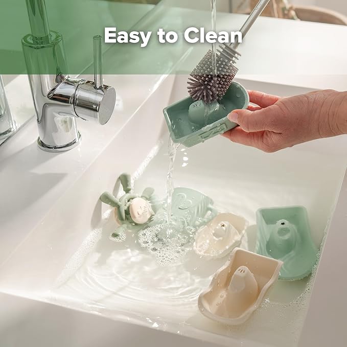 Haakaa Nautical Silicone Baby Bath Toys Set, Food Grade Silicone Bathtub Toys for Toddlers, Mold-Free Stacking Boats & Spinner Toy & Pouring Cup, BPA Free Floating Tub Toys for Baby 6M+