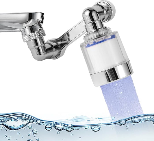 1440° Sink Faucet Aerator Extension Swivel Faucet Extender for Toddlers, 2 Sprayer Modes Bathroom Kitchen Head Replacement Smart Tap Attachment with Filter for Face Washing