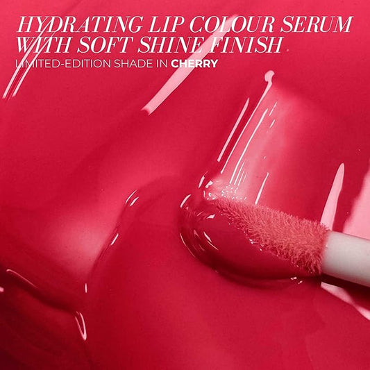 FITGLOW Beauty Lip Colour Serum | Hydrating Lip Gloss | Plumping Anti-Aging Lip Treatment | Natural Shine with Pomegranate Sterols & Collagen | Buildable Color for Dry Chapped Lips | Cherry - 10g