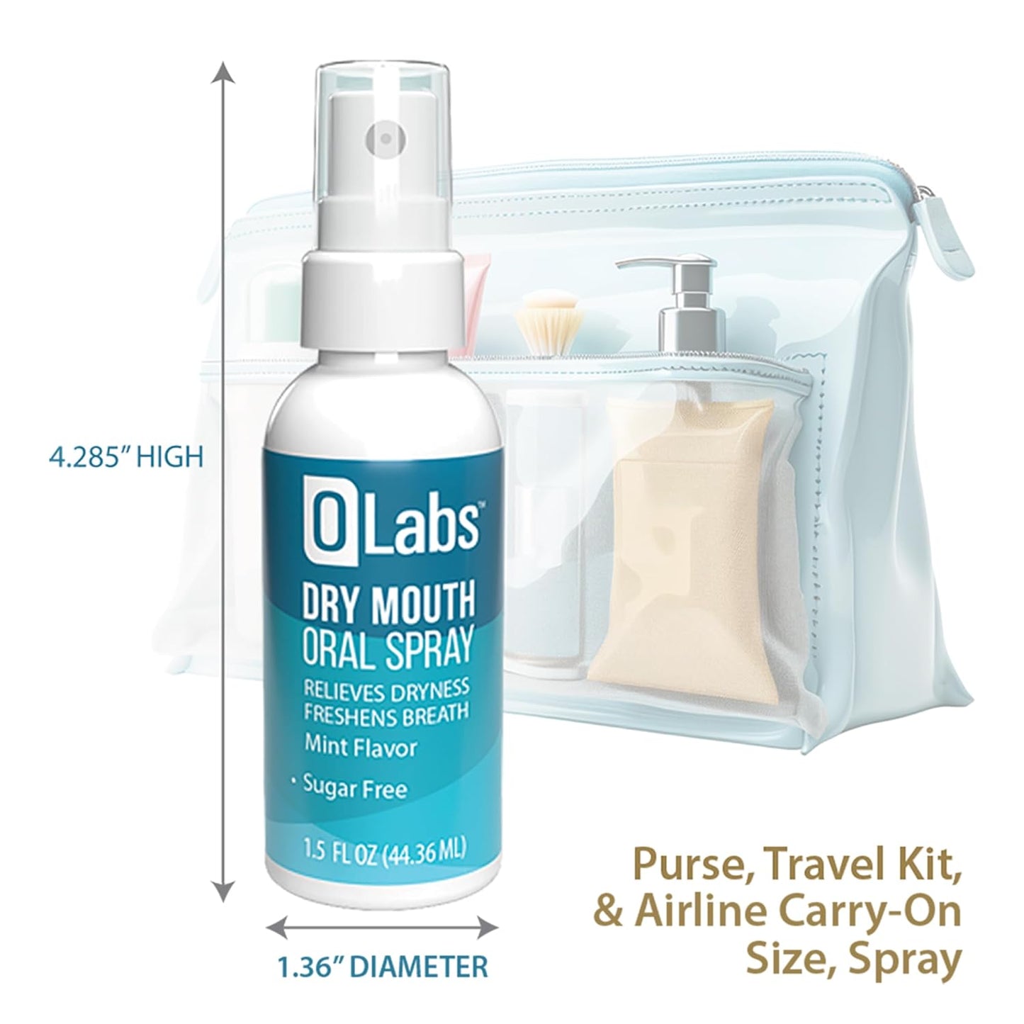 Dry Mouth Spray - Mint Flavor Breath Spray for Fresh Breath, Sugar Free, Alcohol Free, 2 Pack (1.5 oz) Sprays