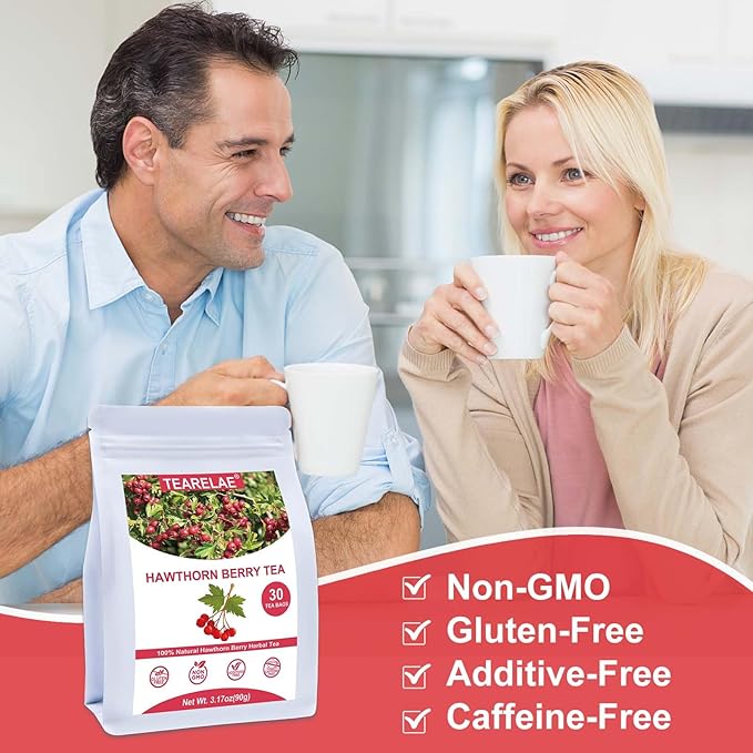 TEARELAE - Hawthorn Berry Tea, 30 Count - Pure Hawthorne Berries Herbal Tea Bags - Sweet and Tangy Flavor - Aid Digestion - Non-GMO - Caffeine-Free