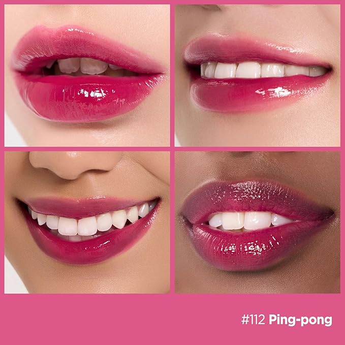 Laka Fruity Glam Tint, 4.5g/0.15oz, Glowing Lip Stain with Wide Color Spectrum, Hydrating & Lightweight Texture, Long-Lasting Bold Stain, Non-Sticky, Vegan, K-Beauty (#112 Ping-pong)