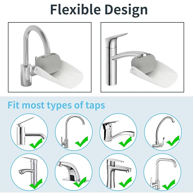 CHILDHOOD (2 Pack) Faucet Extender for Kitchen and Bathtub Sink, Universal Sink Handle Extenders, Fun Hand-Washing for Babies, Toddlers and Kids (Grey)