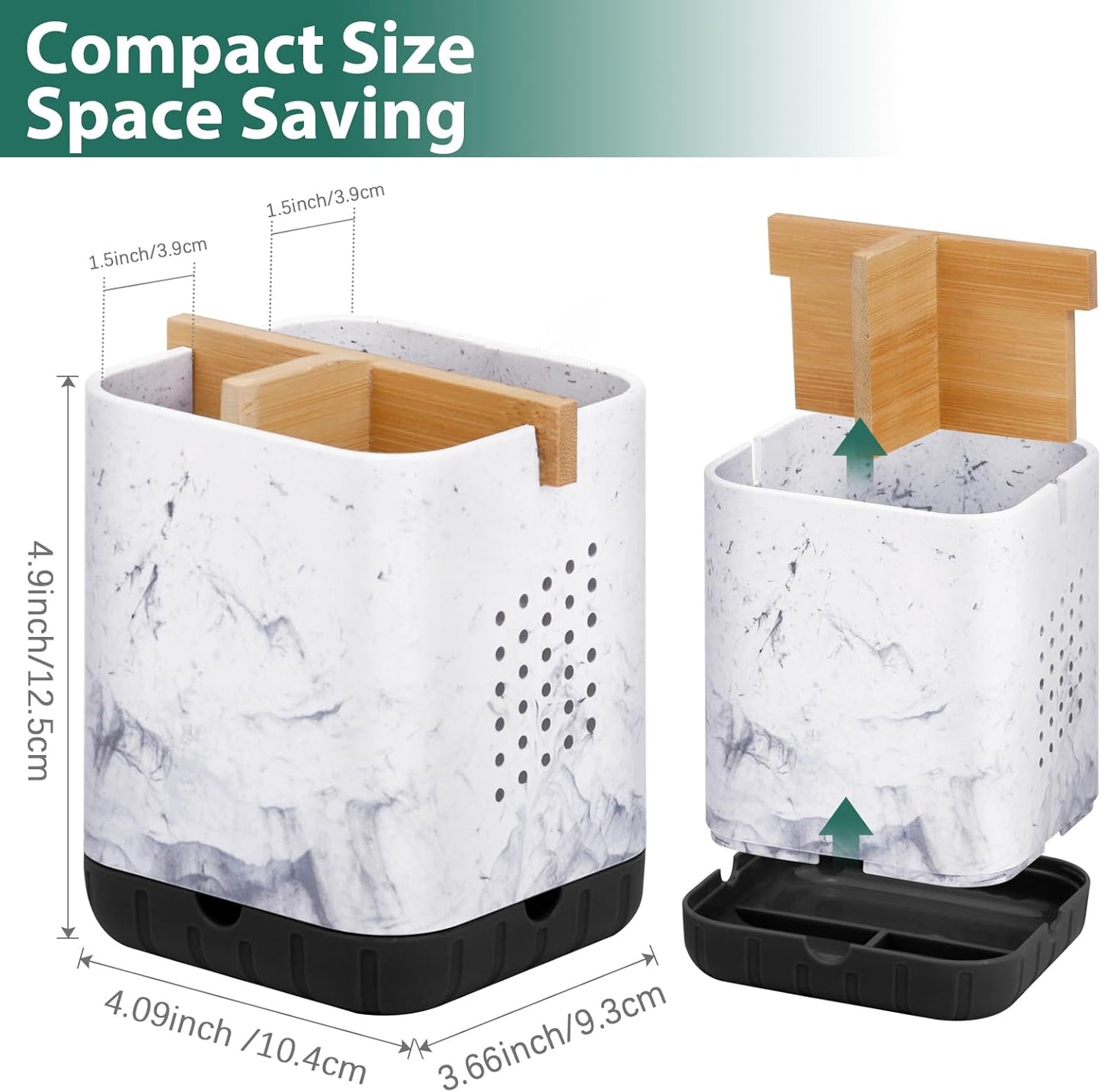 Boperzi Electric Toothbrush Holders for Bathroom Countertop, Detachable Toothbrush and Razor Holder Drainage for Shower, Kids Toothbrush and Toothpaste Holder, 3 Slots Bamboo Toothbrush Organizer