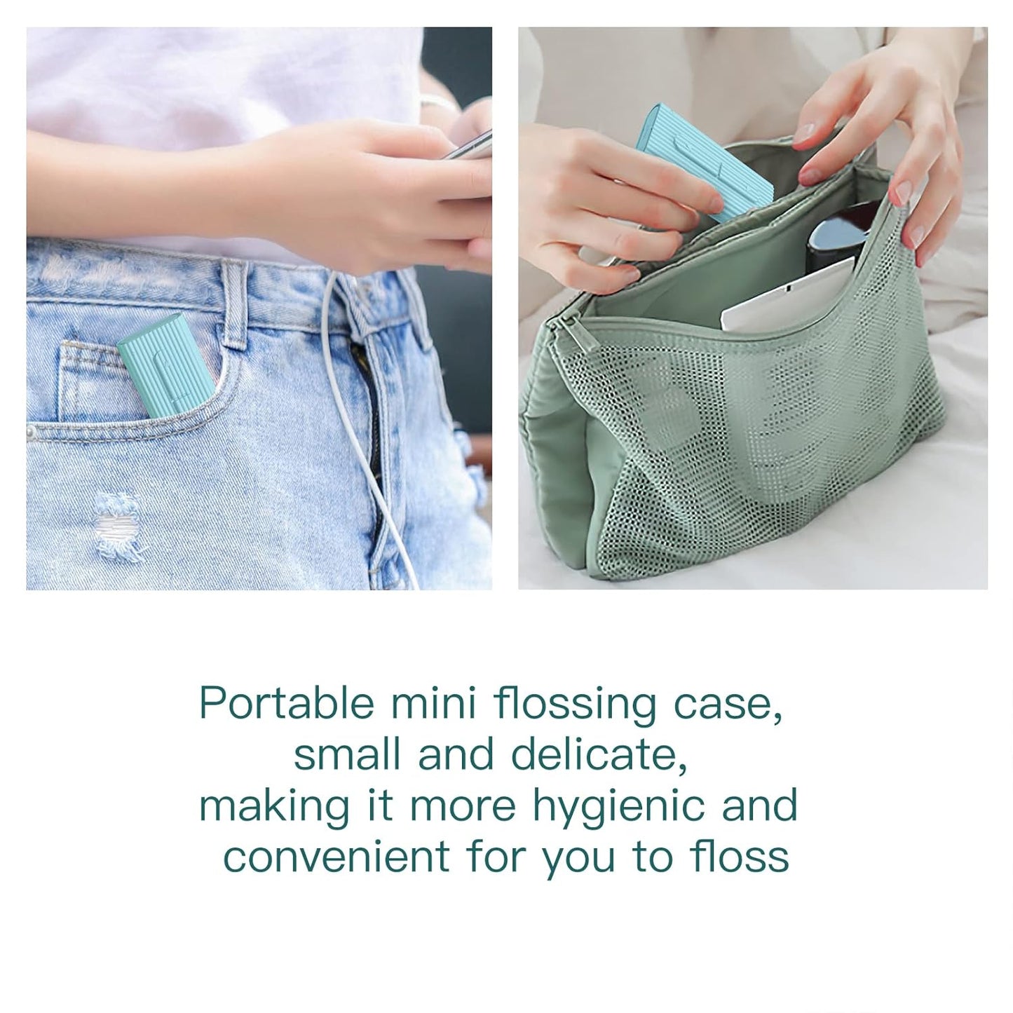 Ultra-Small Dental Floss Picks 2 Dispenser,Shred Resistant Flosser,20 Count Floss Sticks,Best Denal Tools for Oral Care,for Anywhere