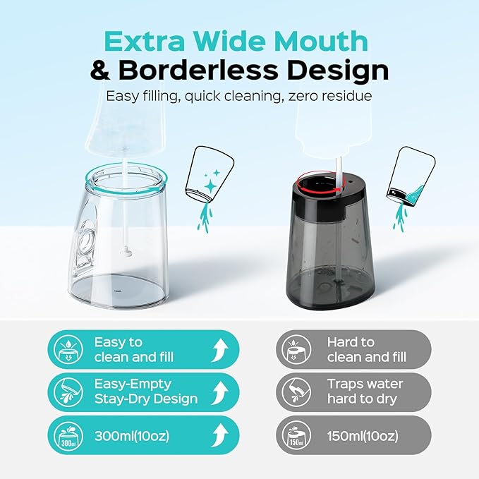 COSLUS Portable Water Flosser for Teeth: 3 Modes & 6 Pressure Settings with Jet Mode Water Dental Pick for Orthodontic, Braces, Sensitive Gums, Compact for Travel, 300ML for Multiple Users, Green C51