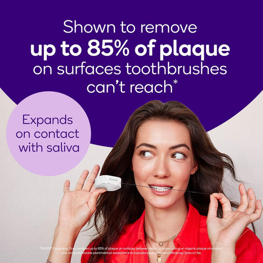 BURST Expanding Dental Floss Refills (32 Yards/3 Pack) | Mint Eucalyptus Aroma Bobbins | Woven Tooth Floss | Stain-Absorbing | Vegan | Paraben, BPA & Cruelty-Free | Smart Expanding Floss Refills