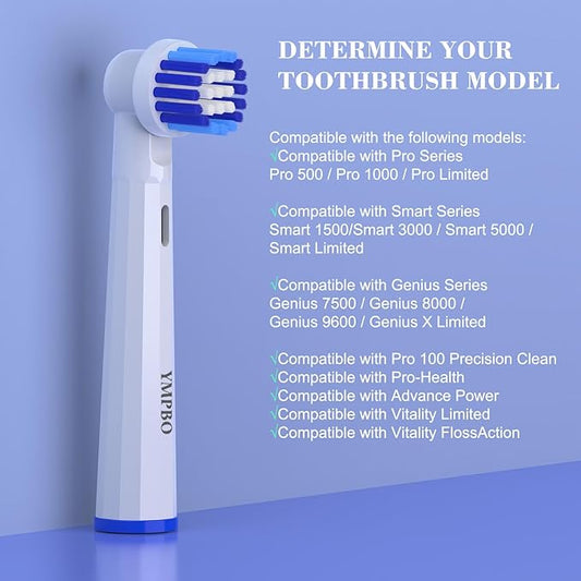 Replacement Heads Compatible with Oral B Braun Electric Toothbrush, 10 Pack Toothbrush Head Refill, EB20