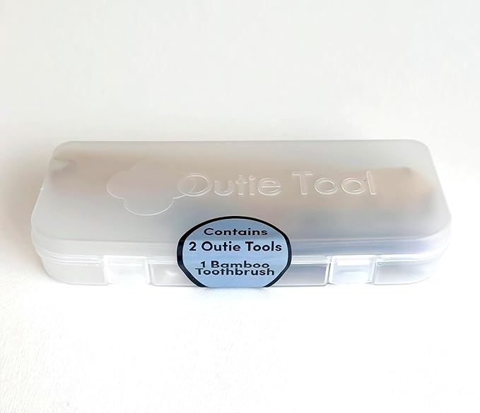 Outie Tool 2 in 1 Total Care Carry Case | Contains 1 Bamboo Toothbrush and 2 Clear Aligner Removers