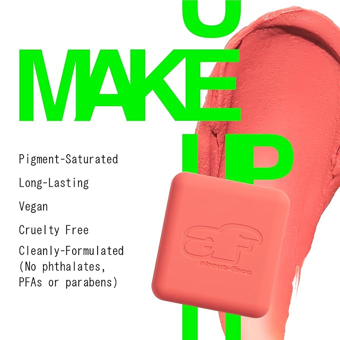 about-face Cheek Freak Blush Balm – Buildable Cream Blush with Hyaluronic Acid & Meadowfoam Seed Oil – Vegan, Cruelty-Free, Clean Beauty – 0.35 oz (Quickie – Pinky Coral)