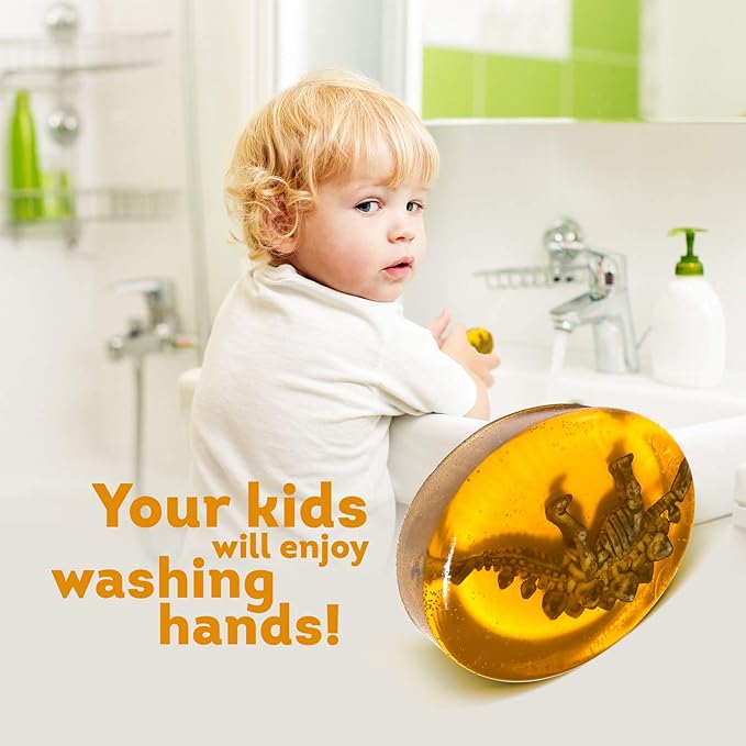 Relaxcation Natural Soap Bar For Kids With Toys Inside | Surprise Toy Inside the Bar | Made in USA from Safe Ingredients | Kid's Favorite Everyday Routin (Fossil Toy)