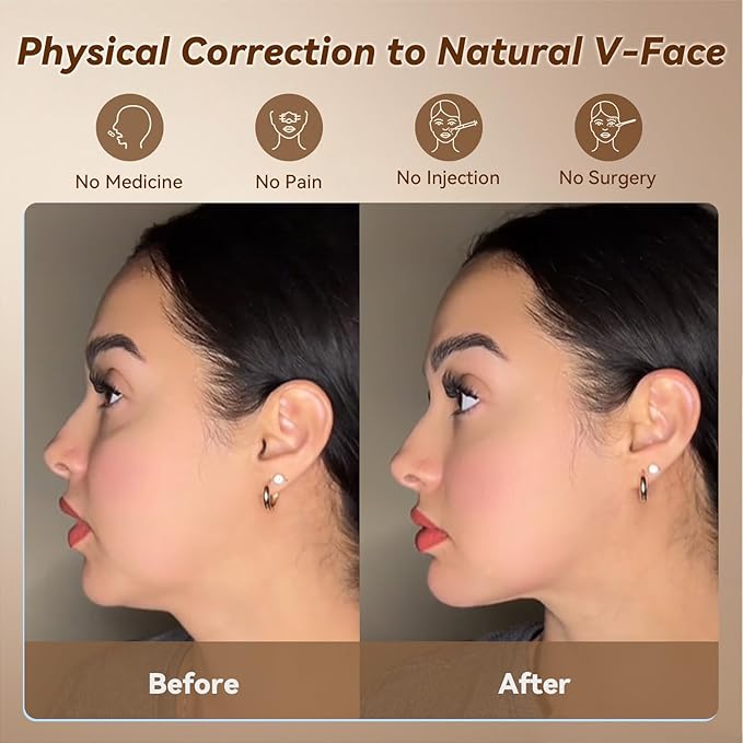 JUSRON V-Line Mask Chin Up Mask Face Strap, Soft Silicone Chin Strap V Shaped Face Mask, Jaw Exerciser 23-27 Inches (Light Blue)