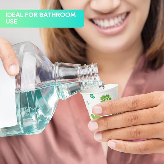 [300 Pack] Paper Cups, 3oz Disposable Bathroom Cups, Mouthwash Cups, Cold Disposable Drinking Cup for Party, Picnic, BBQ, Travel, and Event, Green Floral