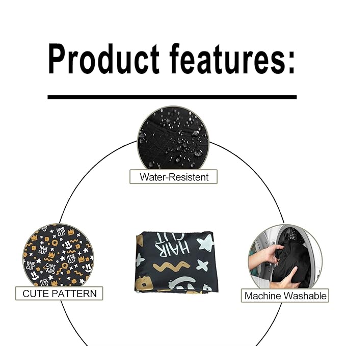 Barber Cape for Kids, Hair Cutting Cape, Professional Salon Hairdressing Cape for boys, Waterproof & Light Weight & Machine Washable - 39”× 51”（Crown Pattern）