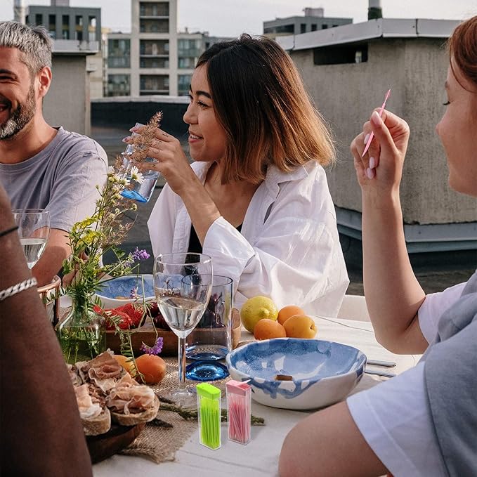 Coobbar 200pcs Double Head 50pcs/Box Dental Floss Interdental Toothpick Brush Teeth Stick Dental Oral Care Toothpicks