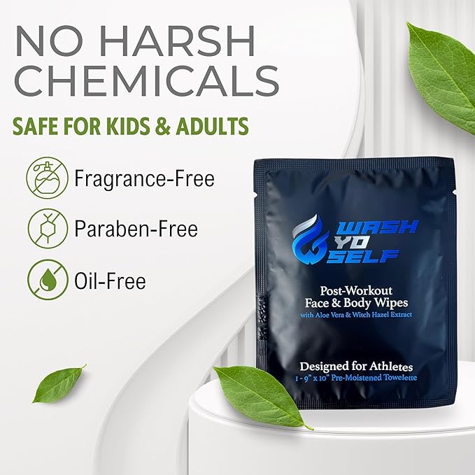 Wash Yo Self Body Wipes - Individually Packaged Disposable Wet Wipes for Kids and Adults - 10 pack