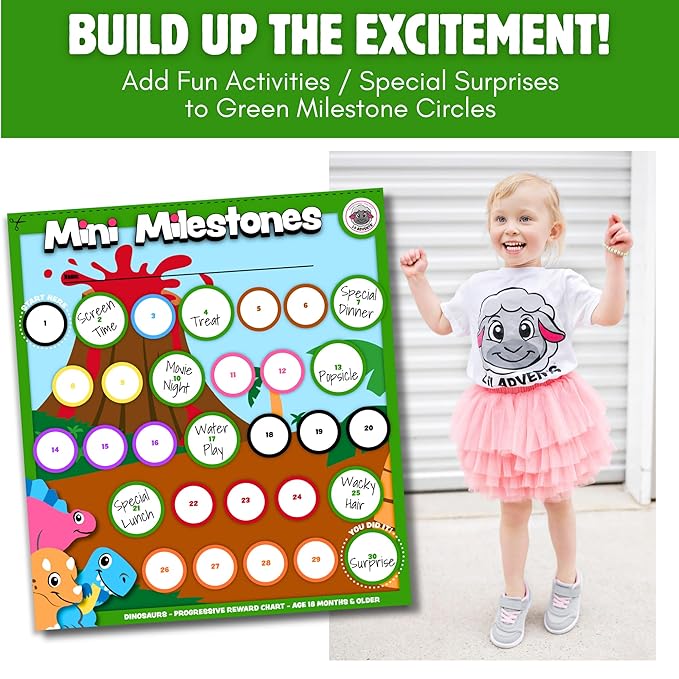 2PK Dinosaurs Sticker Advent Calendar for Kids 18m+ Sticker Countdown to Christmas for Toddlers 30 Days to Birthday, Vacation, Party, School with Activity Board & Crown by LIL ADVENTS Mini Milestones