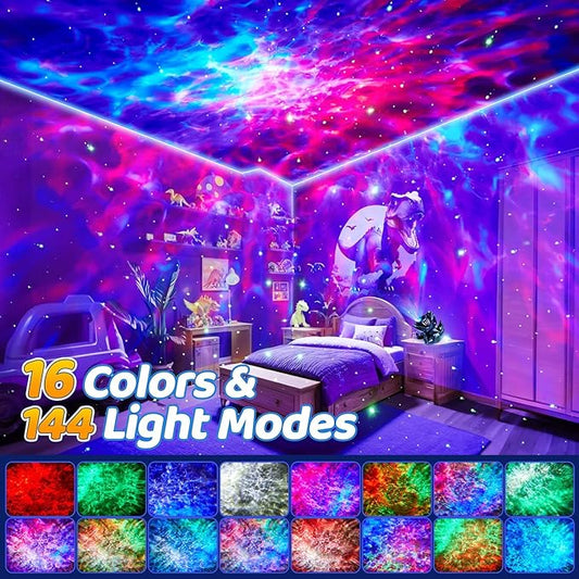 Dinosaur Baby Sound Machine Night Light Projector, 22 White Noise Machine Baby 5.3 Bluetooth Speaker, 196Color Remote Control | Toddler Night Light for Kids, Boy Gift Dinosaur Decor Galaxy Light