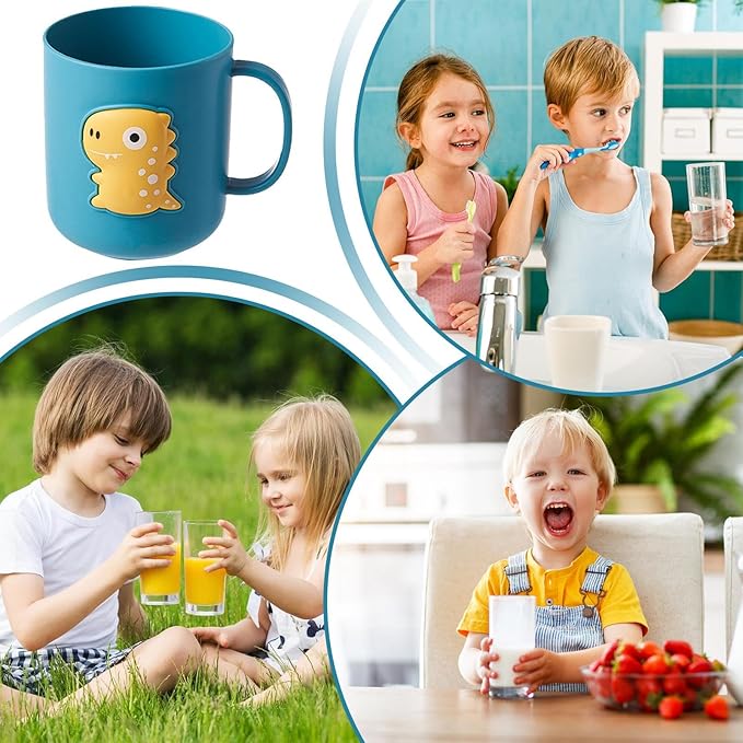 Bathroom Toothbrush Holder | 400ml Dinosaur Unbreakable Drinking - Cup for Kids - for Children Boys Girls Kids Toddler Training Milk Home Kitchen Bathroom