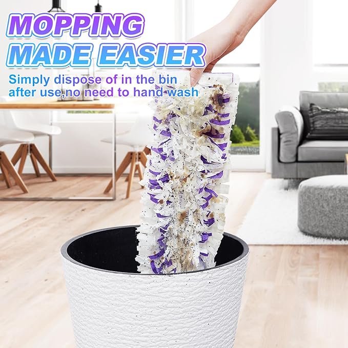 15 Count Disposable Power Mop Refills Compatible with Swiffer PowerMop Multi-Surface Mop Kit for Floor Cleaning, Replacement Power Mop Pads for Wood Mopping
