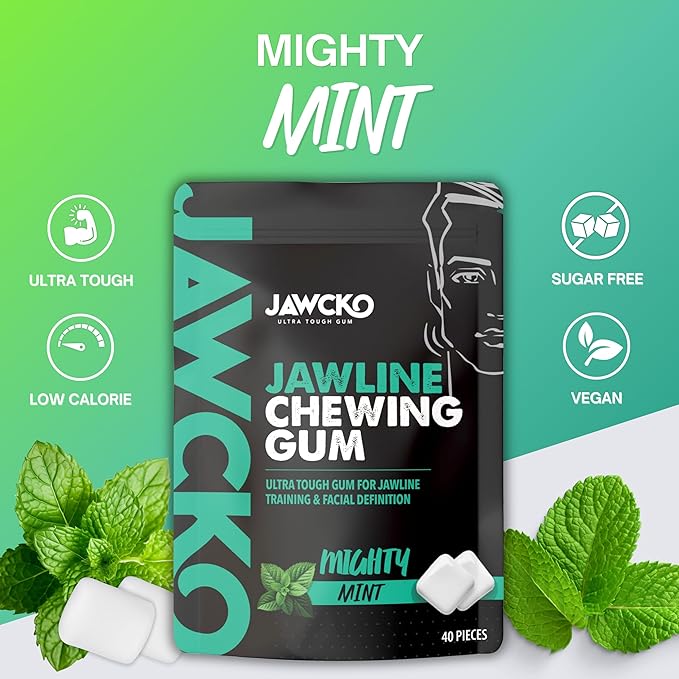 JAWCKO Ultra-tough Jawline Chewing Gum Variety 3-Pack | Get a Stronger, Squarer Jawline | 15X Hardness | Jaw Training Hard Gum | Chisel, Sculpt, Tone your Jaw | Facial Fitness Mewing Gum | 3X Flavors