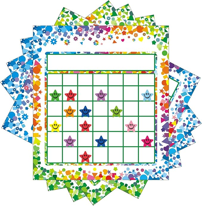 REGELETO 80 Pack Incentive Reward Chart for Classroom Home Behavior for Kids Students with 2400 Pieces Star Stickers