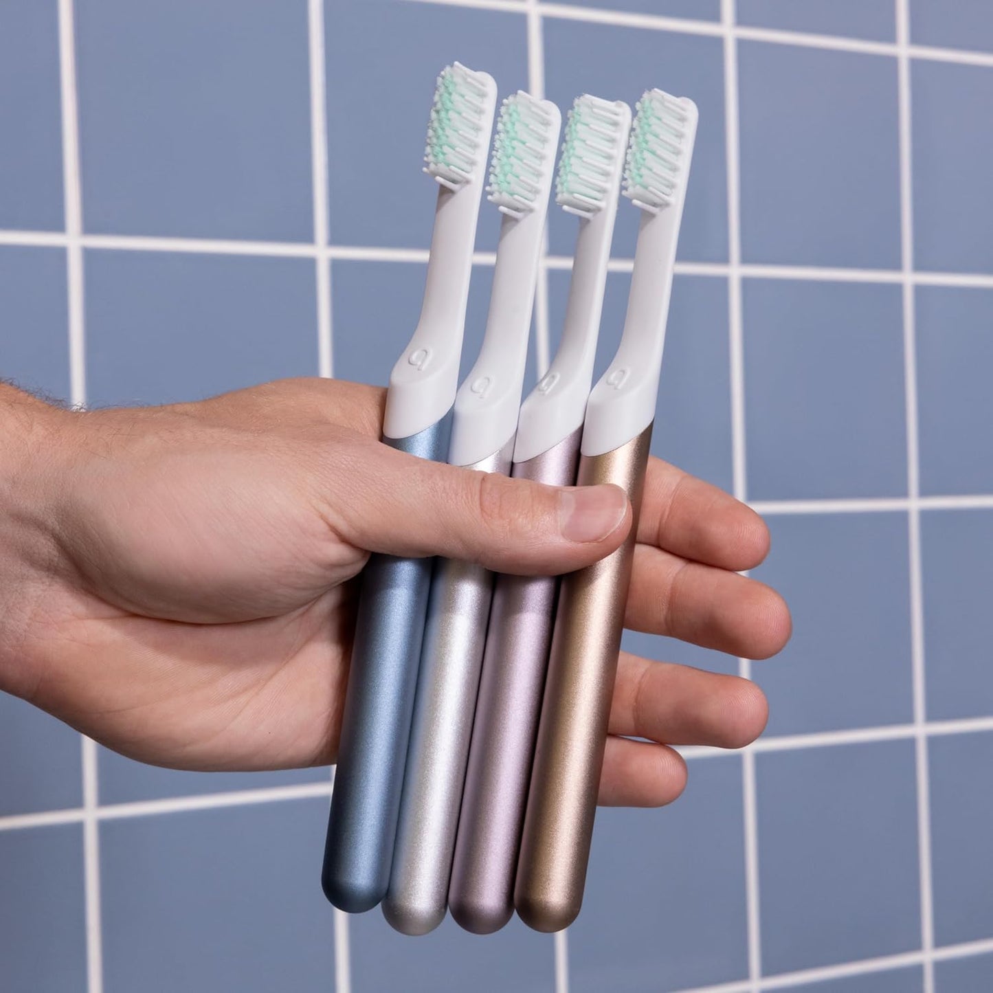 Quip Metal Sonic Electric Toothbrush for Adults - Time Travel & Soft Bristles with Travel Case & Replacement Brush Head - 3 Month Battery Life - Dusk Plum