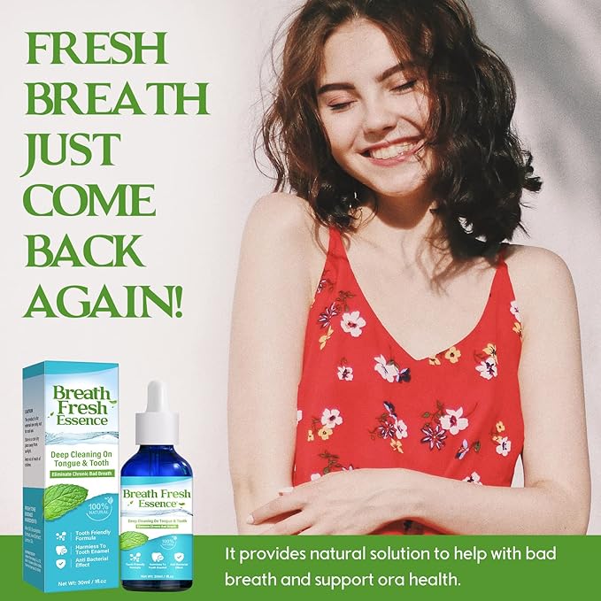 Bad Breath Treatment for Adults,Natural Breath Freshening Drops for Bad Breath, Fast-Acting, Long-Lasting, Boosts Confidence for Socializing, Alcohol-Free