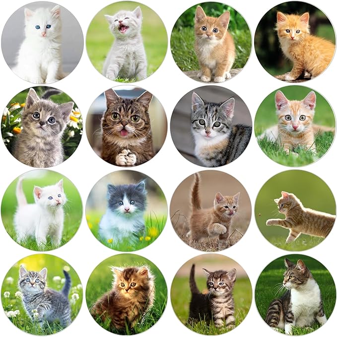 Cat Stickers for Kids Teachers 1.5 Inch 600Pcs Cat Stickers for Kids Birthday Party School Reward Giveaways