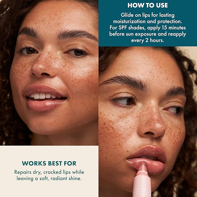 Kopari Lip Love Moisture Balm in Pink Strawberry SPF 30-100% Mineral Zinc Oxide Lip Sunscreen, Ceramide Hydrating Tinted Lip Balm, Clean Vegan & Reef-Friendly, 0.35 oz