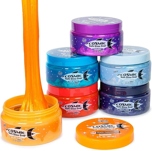 Tub Works™ Cosmic Bath Slime™ Kids Soap Bath Toy, 6 Pack | Stretchy, Squishy Slime Soap for Toddler Bath | Fresh, Fruity Scents | Nontoxic | Sensory Fun Kids & Toddler Bath Toys
