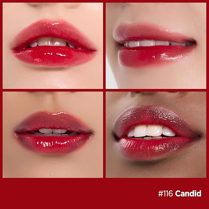 Laka Fruity Glam Tint, 4.5g/0.15oz, Glowing Lip Stain with Wide Color Spectrum, Hydrating & Lightweight Texture, Long-Lasting Bold Stain, Non-Sticky, Vegan, K-Beauty (#116 Candid)