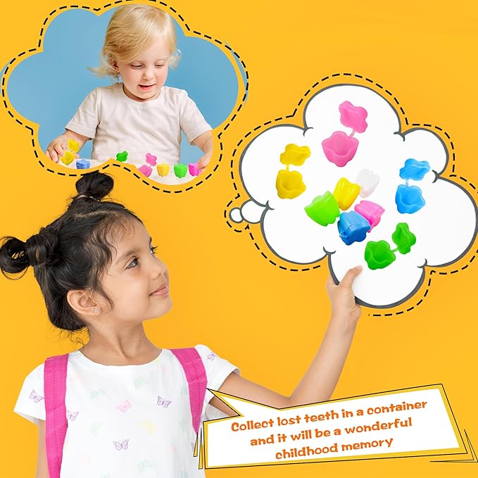 120 Pcs Colorful Tooth Savers Plastic Tooth Holders Small Tooth Treasure Chest Tooth Box for Boys and Girls Lost Teeth Dentist Office Giveaways Theme Party Favor, 5 Colors