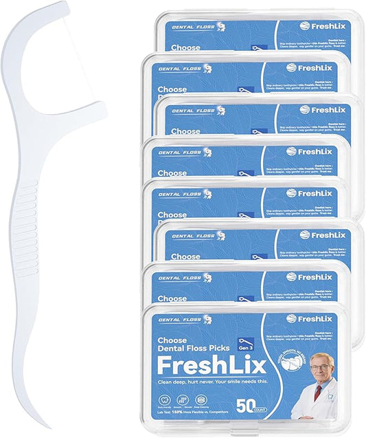 Dental Floss Picks 400 Count Tooth Picks Flossers Gen 3 Toothpicks Sticks to Remove Plaque & Protect Gingivae for Adults & Kids Teeth Cleaning
