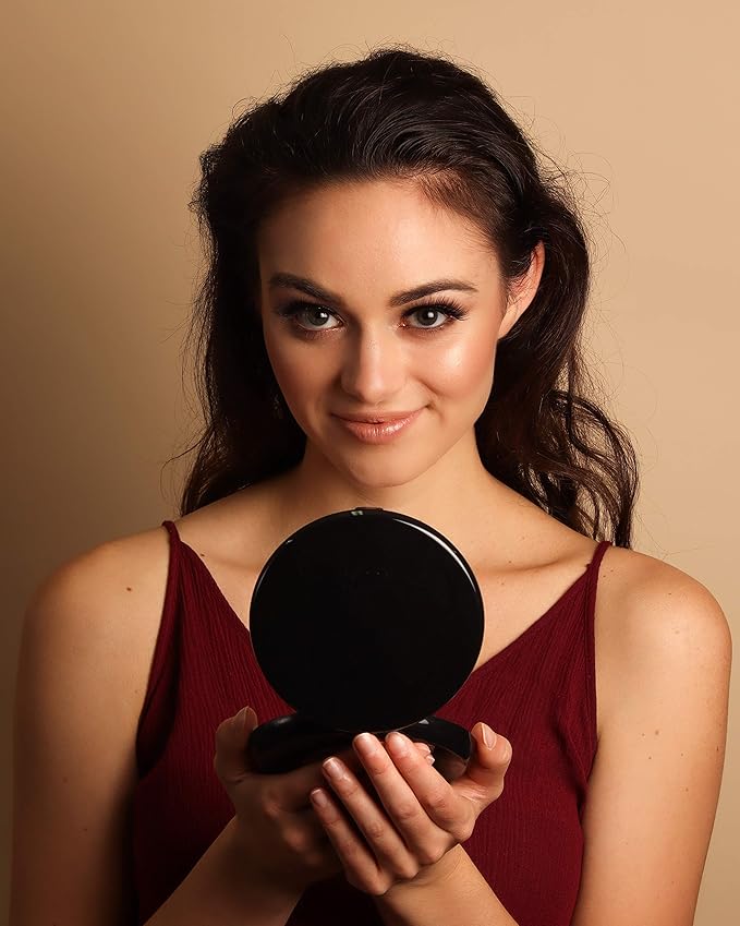 Fancii LED Lighted Travel Makeup Mirror, 1x/10x Magnification - Daylight LED, Compact, Portable, Large 5” Wide Illuminated Folding Mirror