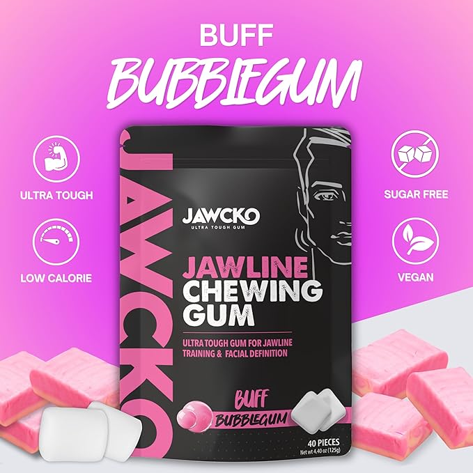 JAWCKO Ultra-tough Jawline Chewing Gum Variety 6-Pack | Get a Stronger, Squarer Jawline | 15X Hardness | Jaw Training Hard Gum | Chisel, Sculpt, Tone your Jaw | Facial Fitness Mewing Gum | 6X Flavors