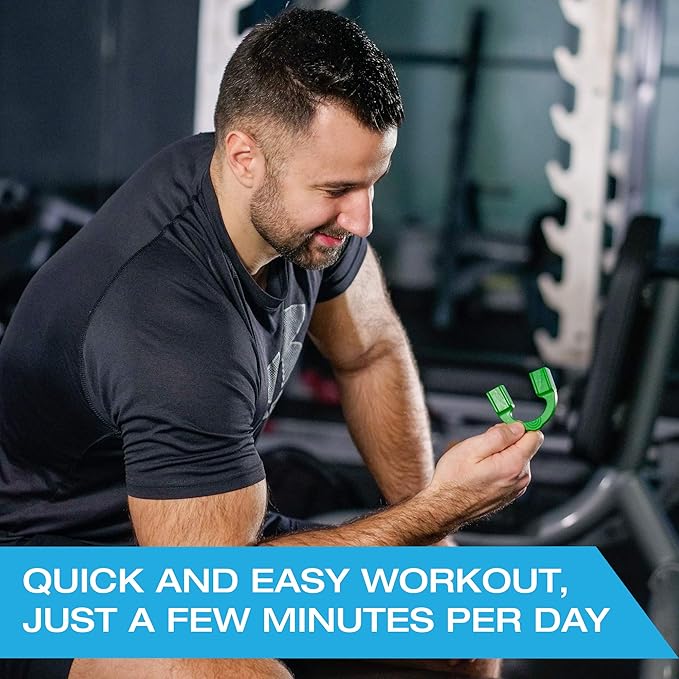 Jawline Exerciser by Tilcare - Jaw Exerciser for Men and Women that helps to workout your Jaw, Neck and tone your face with exercise - Face Slimmer that will chisel your Jawline - Intermediate 50lb