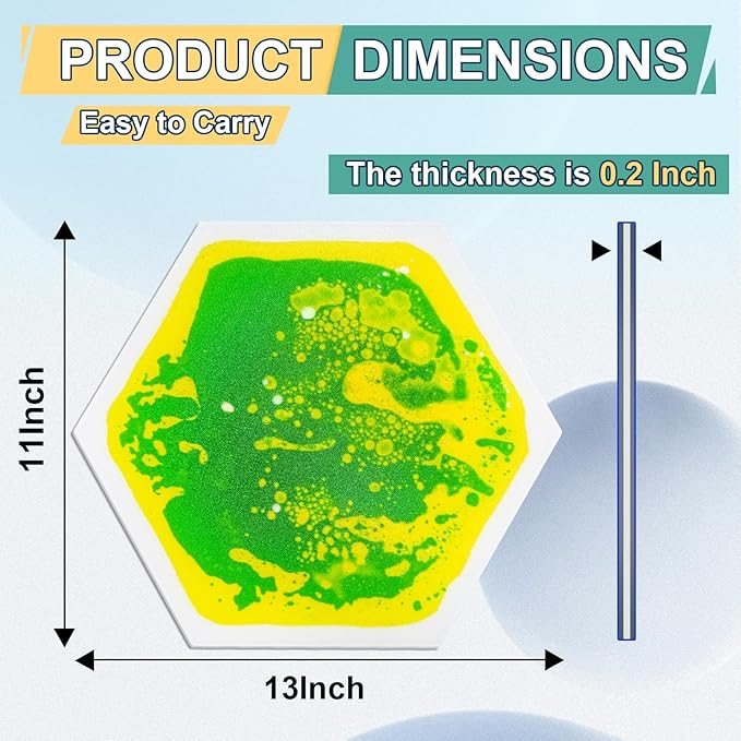 Liquid Sensory Floor Tiles - 4 PCS Hexagon Sensory Floor Pads for Kids Aged Over Three Years Old