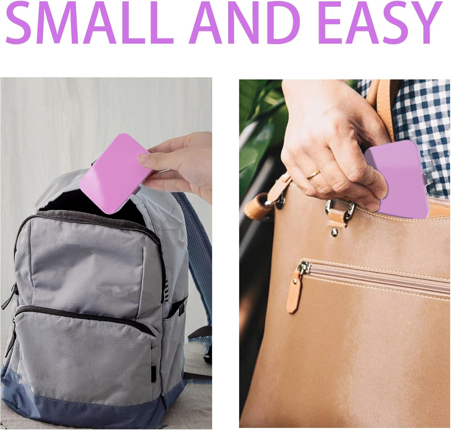 2Pack Dental Floss Portable Case with Mirror,Refillable Portable Floss Pick Holder Container,Small Floss Dispenser for Travel, Dates,Dinners and Hotels(Pink)