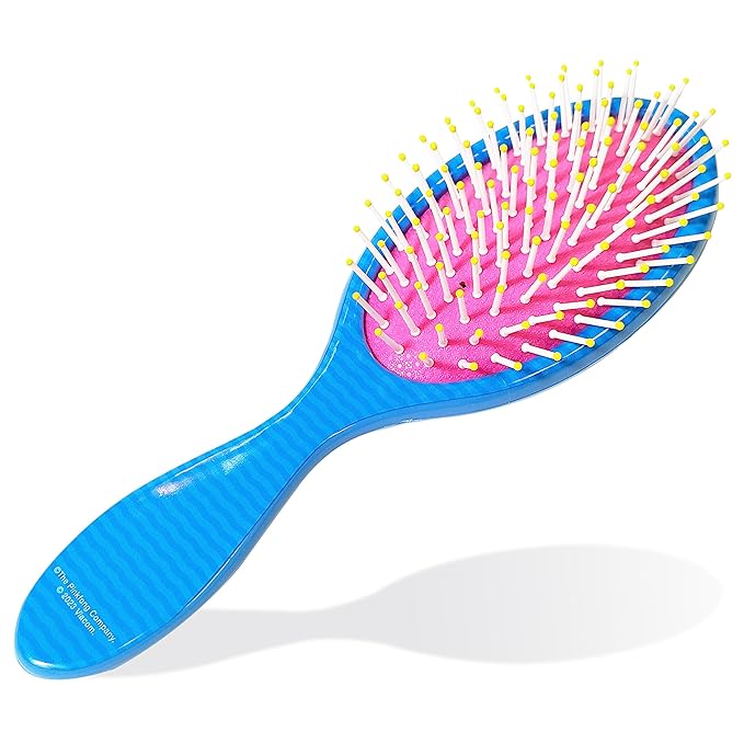 Baby Shark Hair Accessory Set: 9-inch Regular Detangling Brush, 4 Elastic Hair Ties & Scrunchies for Kids