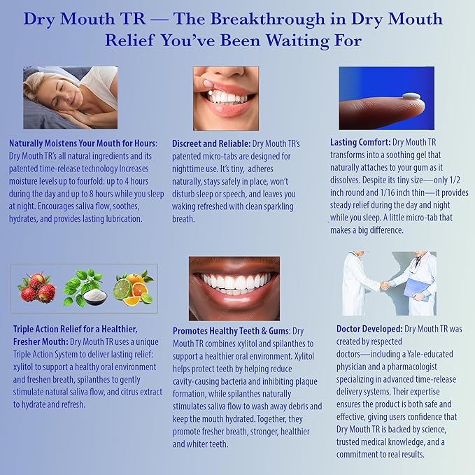 Dry Mouth TR by NeuOra Microceuticals: 8 Hour Time-Release Oral Micro Tabs, 1pk