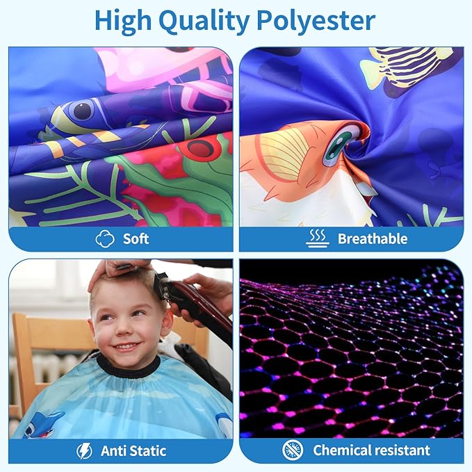 Kids Hair Cutting Cape (2 Pack) Professional Children Salon Barber Apron for Boys and Girls