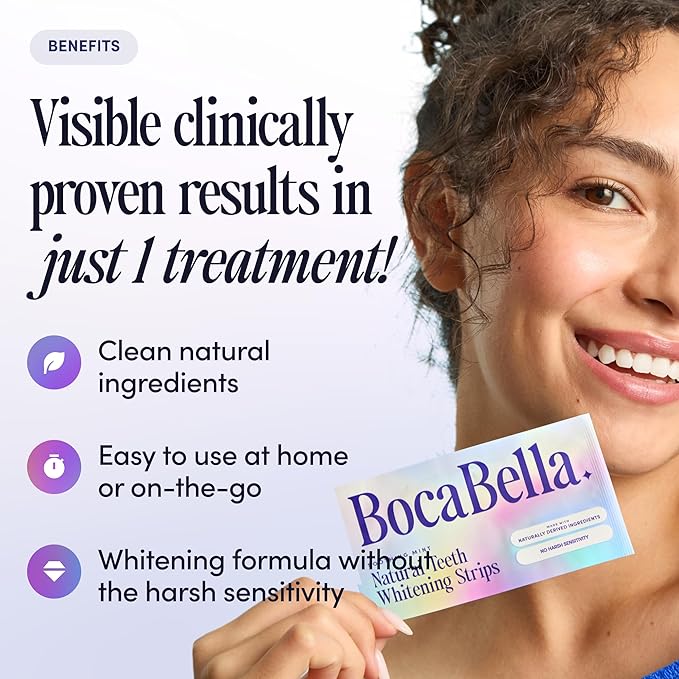 Natural Teeth Whitening Strips – Peroxide-Free, Enamel-Safe & Sensitivity-Free | 7 Treatments | Papaya & Pineapple Enzymes + Coconut Oil | Gentle Daily Stain Removal for a Brighter, Whiter Smile