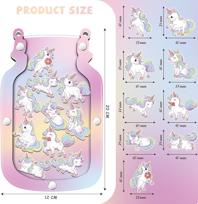 Qunclay Reward Jar for Kids Pot Training Reward Jar Classroom Incentive Good Behavior Responsibility Chart for Christmas Boys Girls Gift(Unicorn Style)