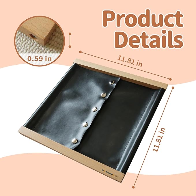 MONTESSORI OUTLET Shoe Buttoning Frame | Practical Life Material for Toddlers & Preschoolers | Learn to Shoe Button Clothes, Develop Fine Motor Skills & Independence (Ages 3-6)